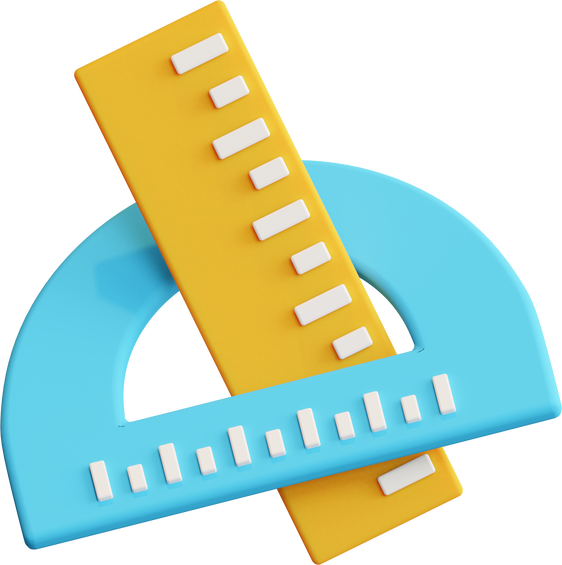 3D Measuring Rulers Illustration 