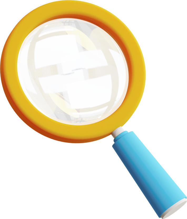 3D Magnifying Glass Illustration 