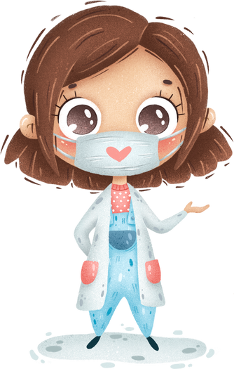 Girl Doctor Wearing Medical Mask 