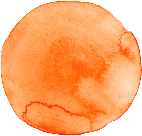 Orange Circle Watercolor Painting